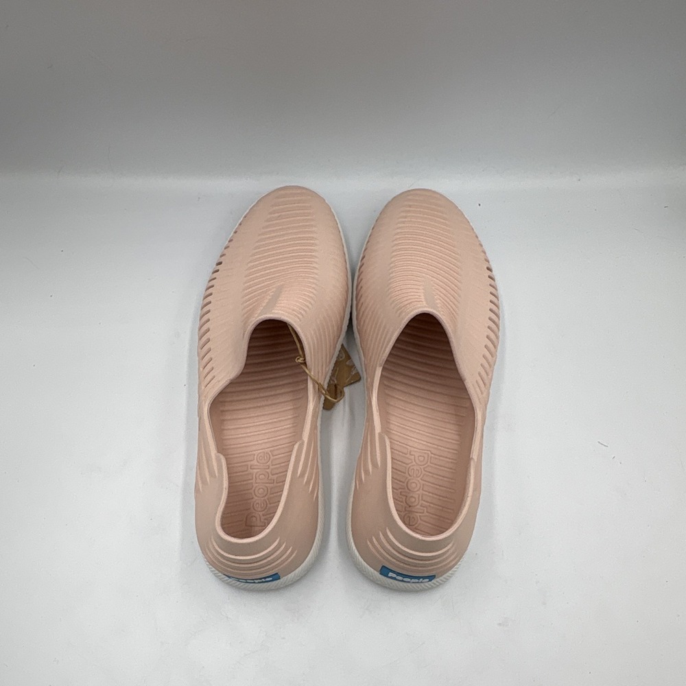 People Footwear Unisex Pink White Synthetic Slip-On Flat Round Toe Logo - Picture 6 of 15